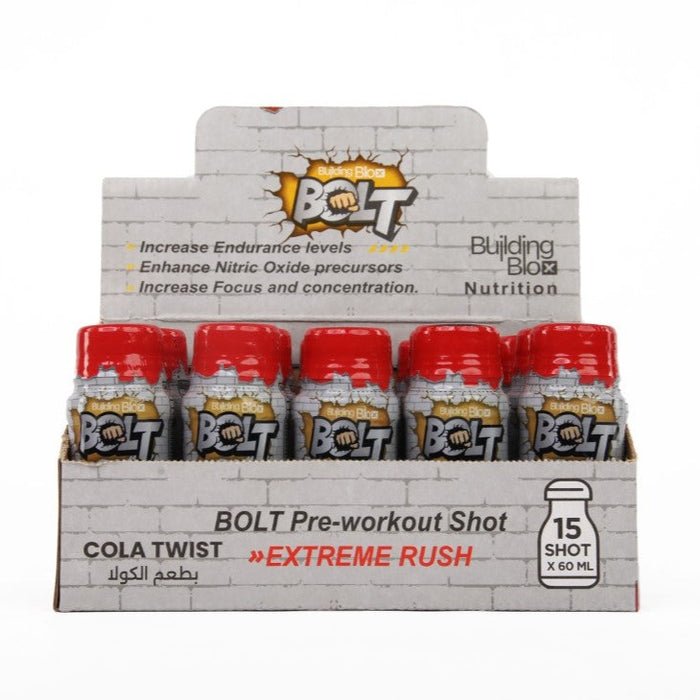 BOLT Pre-workout Shot  Cola Twist (Pack of 15 Shot)  Protein and More