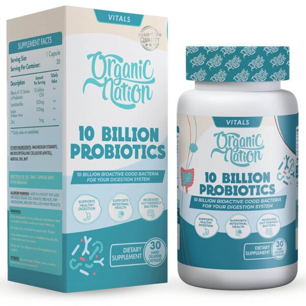 Organic Nation 10 Billion Probiotics-30Serv.-30 Capsules