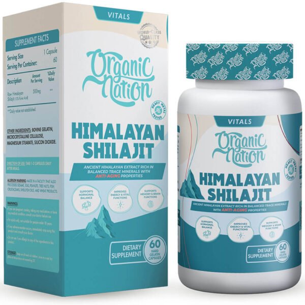 Organic Nation Himalayan Shilajit-60Serv.-60Capsules .