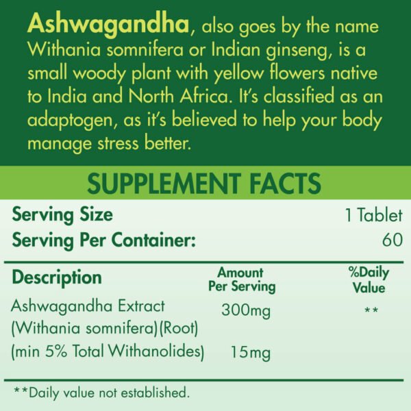 Organic Nation Ashwagandha 600-30Serv.-60Tablets