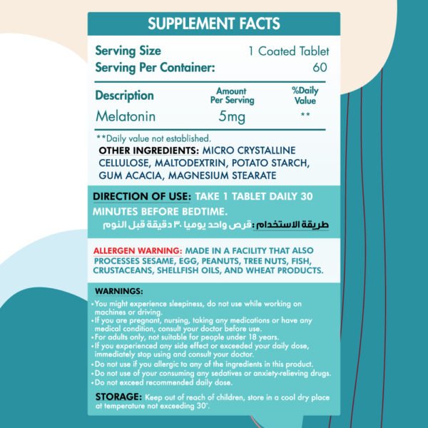 Organic Nation Melatonin 5mg-60Serv.-60Tablets