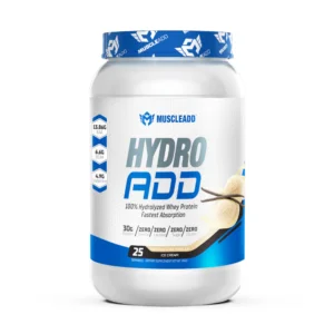 Muscle Add Hydro Add 100%Hydrolyzed Whey Protein Fastest Absorption-25Serv.-950G Flavor (Madagascar Vanilla Ice Cream)