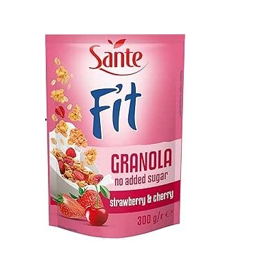 Sante Fit Granola, Raspberry Strawberry, No Added Sugar, 300g