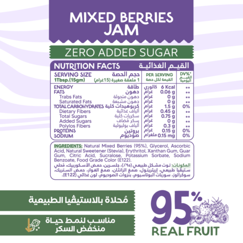 Guilt Free 95% Real Fruit Mixed Berries Jam-190Gm